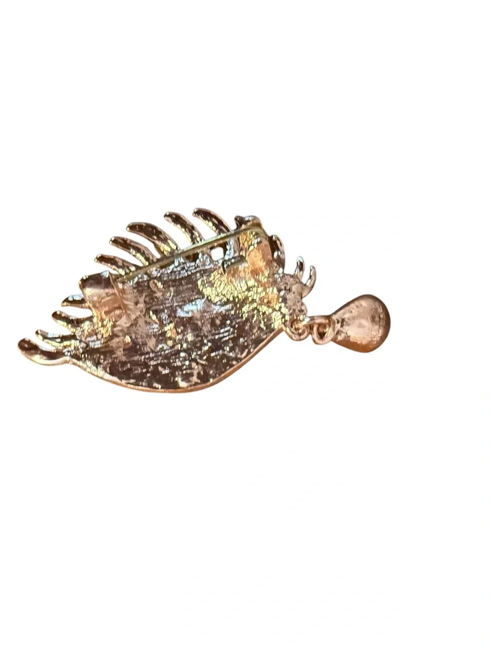 Rose Gold Eye Brooch with Deep Blue Crystal